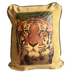 Sweetwater Trading Company Style Leather Tiger 19x16x8 Accent Throw Pillow
